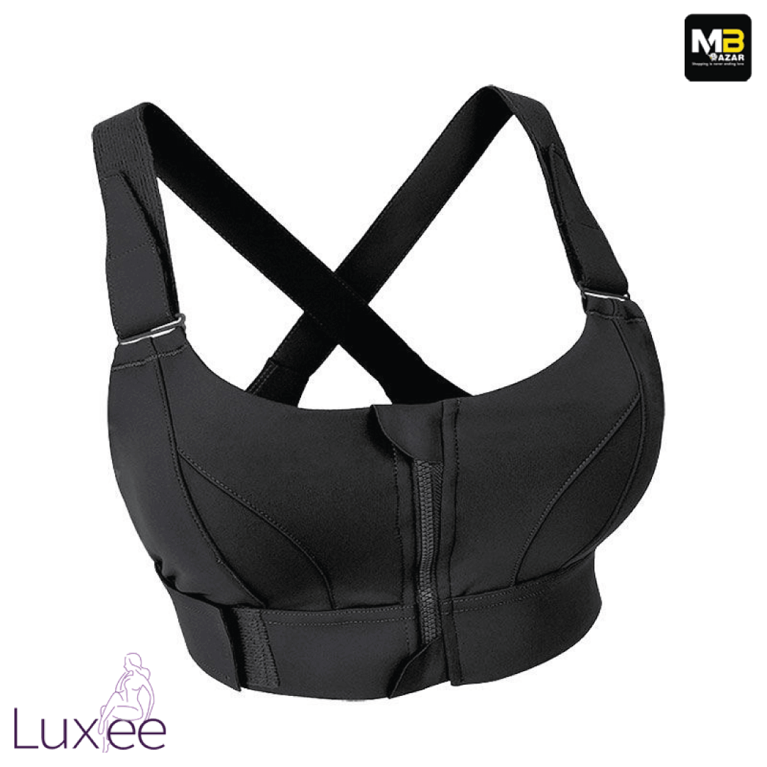 Push Up Bra Women Sports or Push Bra “Tights Crop Top Yoga Vest Front  Zipper Plus Size Adjustable Strap Shockproof Gym Fitness Athletic Brassiere”